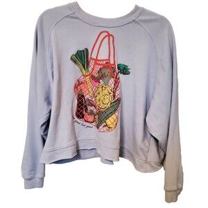 Greyson Threads  Farmers Market Graphic Sweatshirt Eat Good Feel Good Veggies L